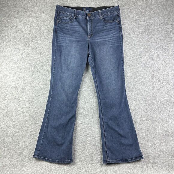 Democracy Ab Solution Itty Bitty Boot Cut Jeans Womens 16 Blue Everyday Stretch* - Picture 1 of 16
